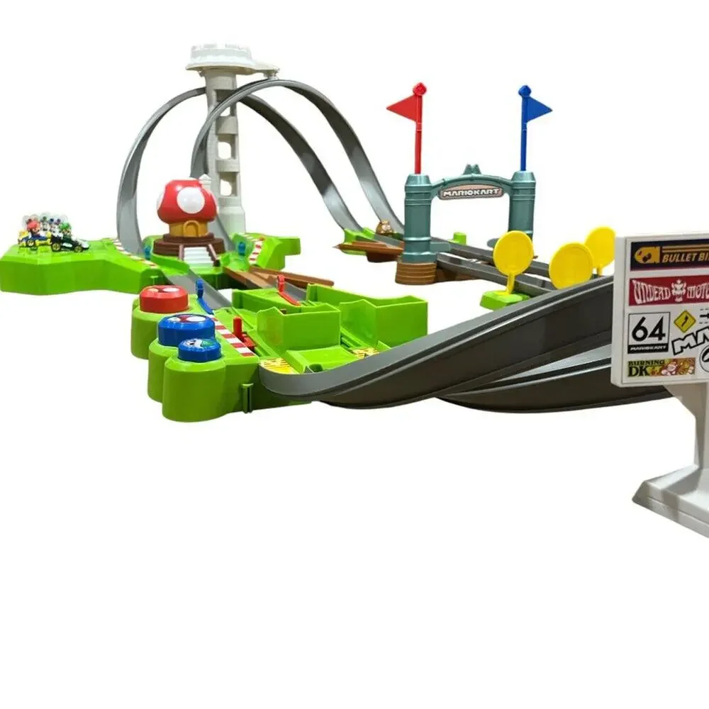 Hot Wheels Mario Kart Circuit Track Set Booster Mario & Luigi Karts